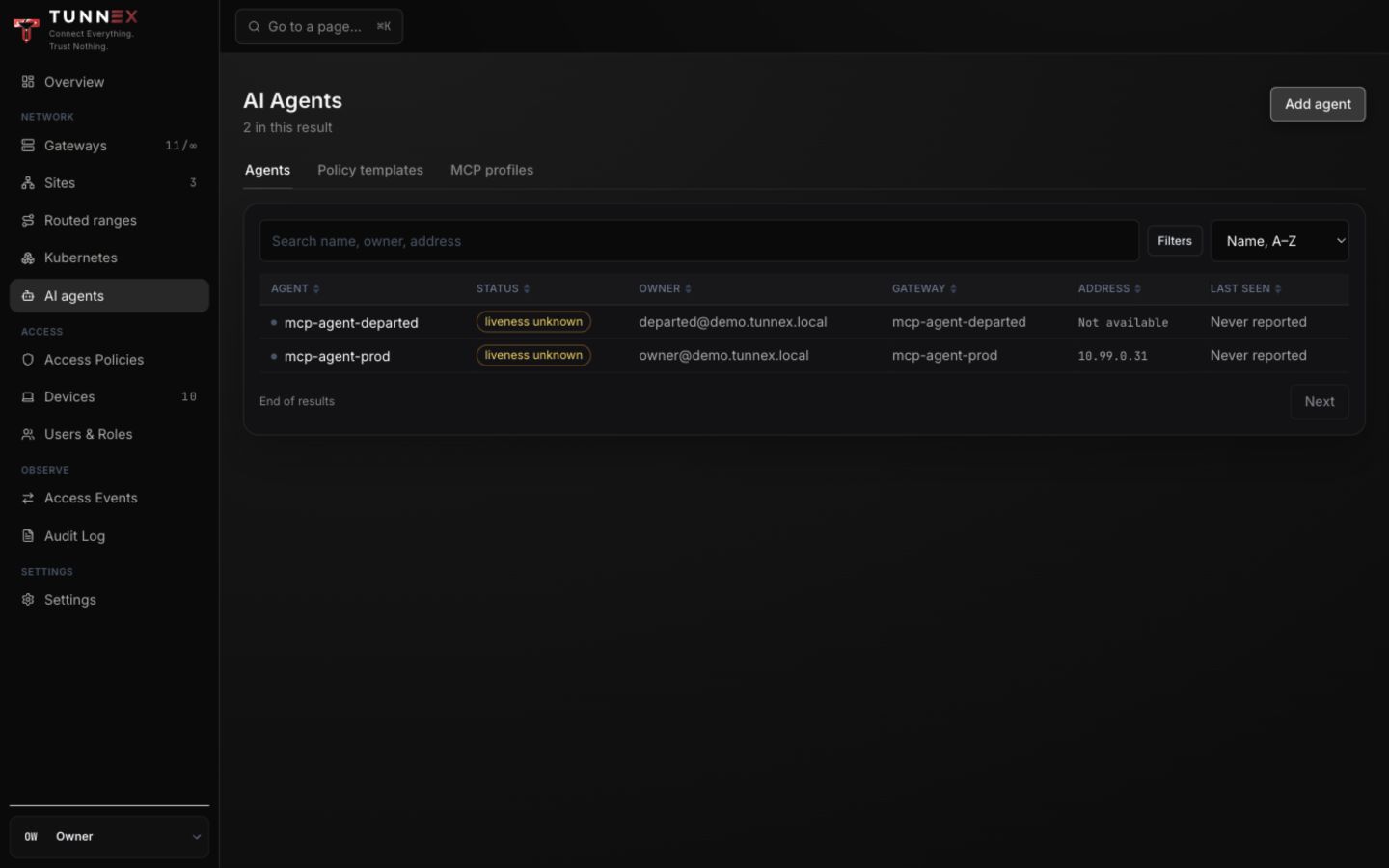 AI-agent inventory