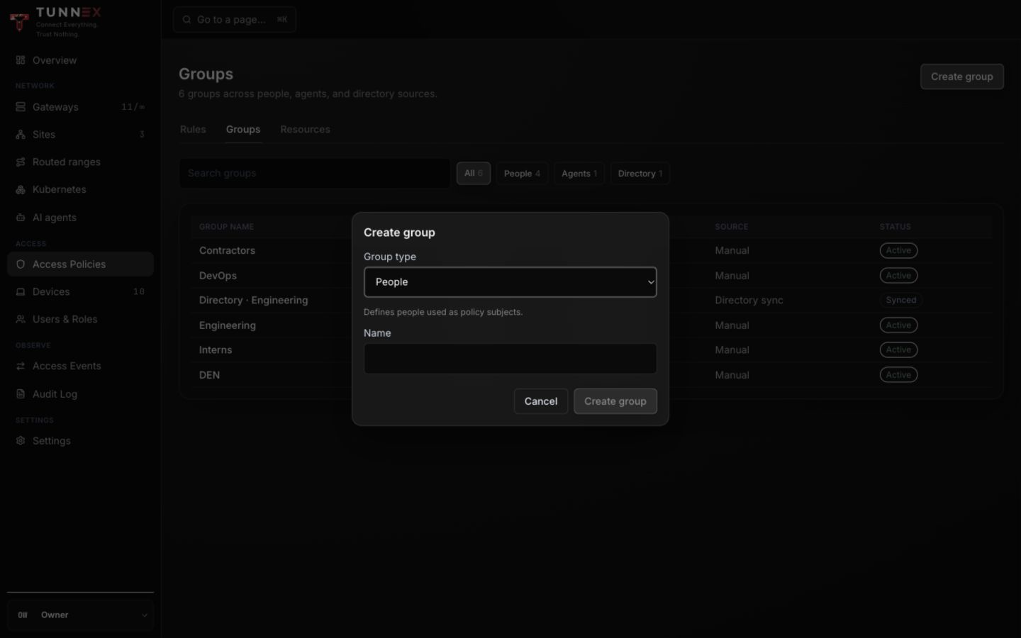 Create-group form