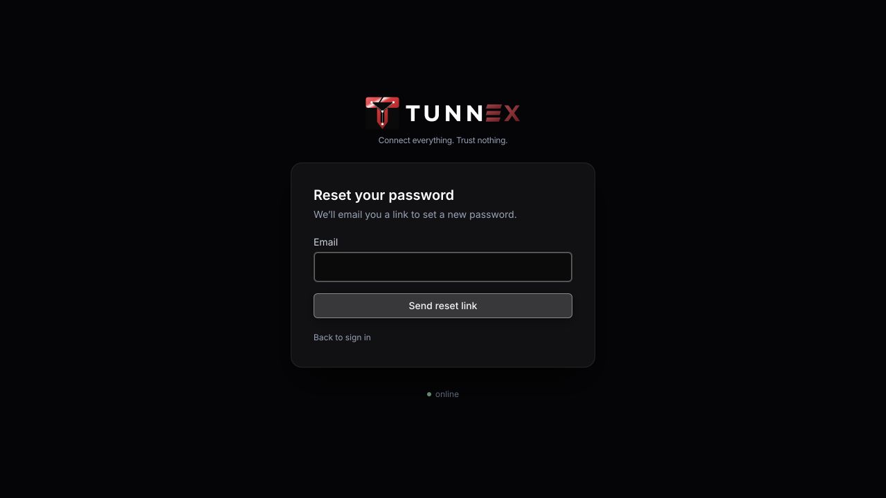 Password reset request form